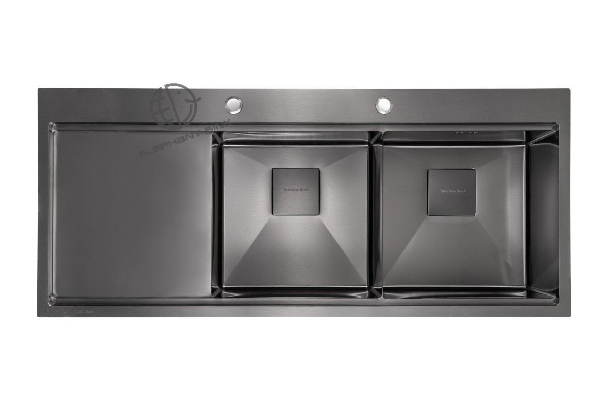 Kitchen Sink Nano Black with Stainless Steel Cutting Board Sophisticated Design
