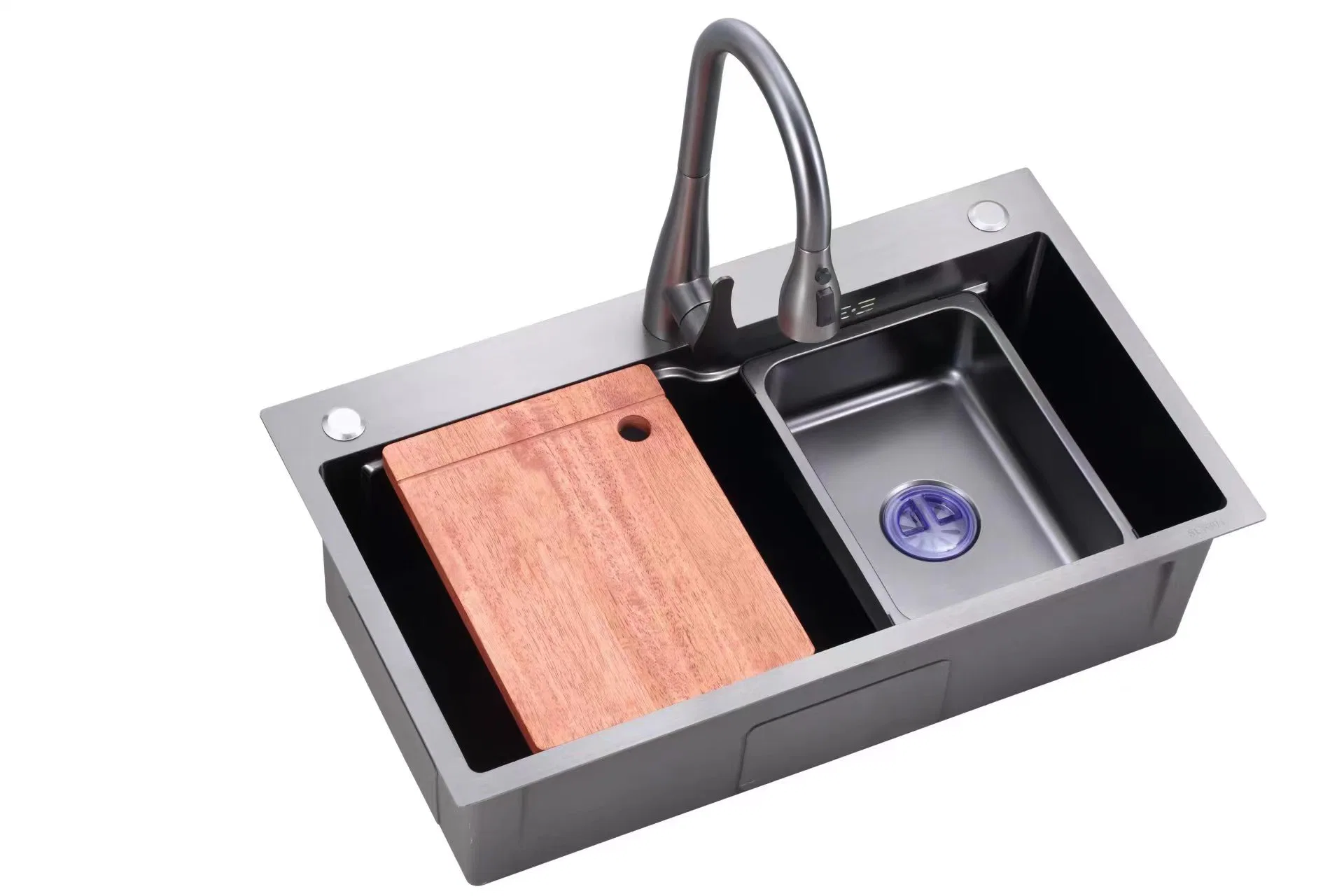 Hot Sale Square Double Bowl Stainless Steel Kitchen Sink with Cutting Board