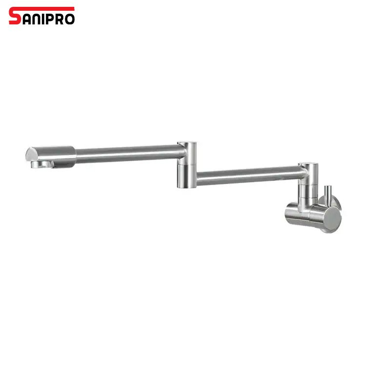 Sanipro Commercial Cooker Spout Taps Kitchen Sink Water Tap Pot Filler Folding Stretchable Swing Arm Wall Mount Faucets