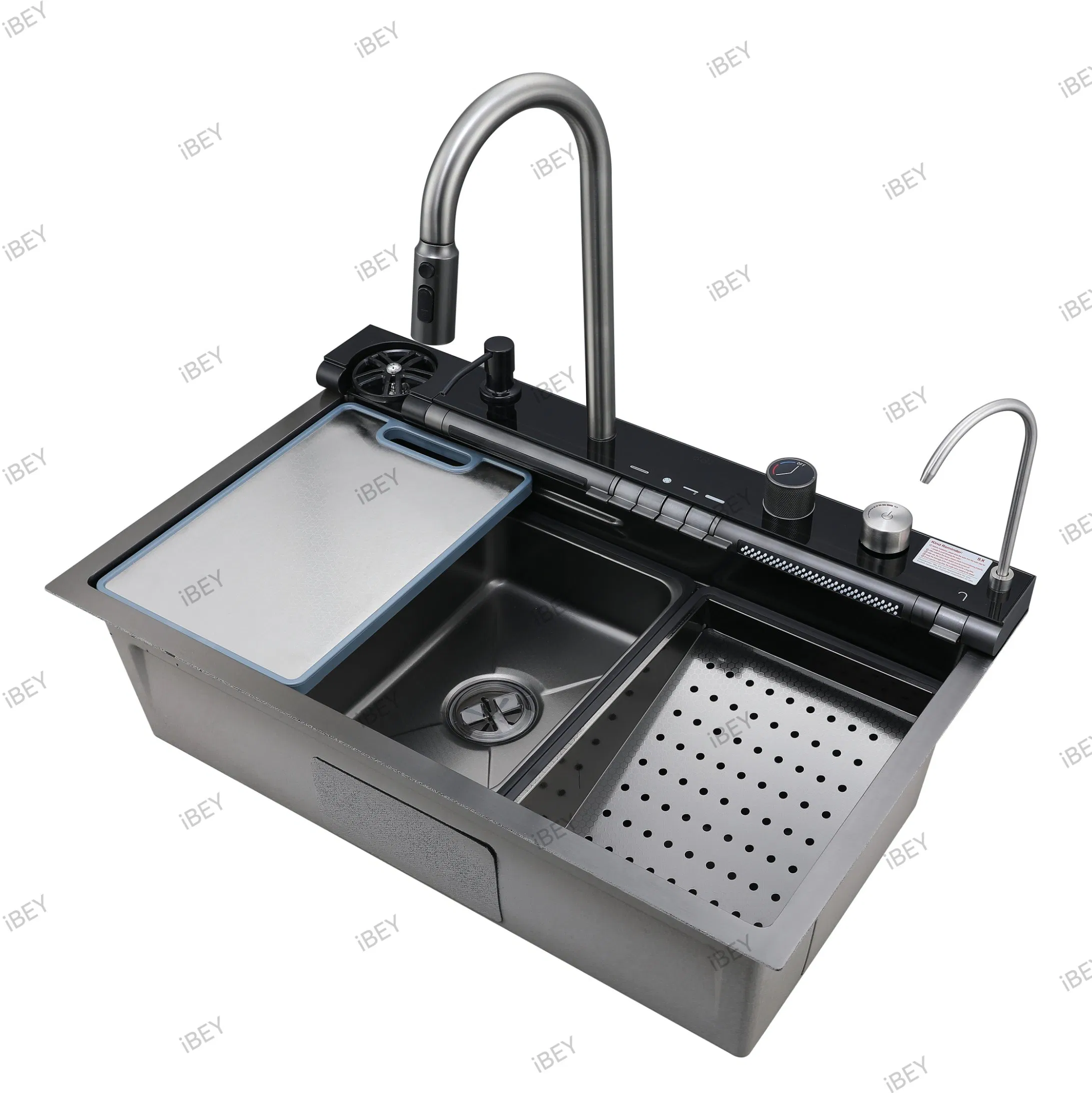 Stainless Steel Sink with Faucet and Cutting Board