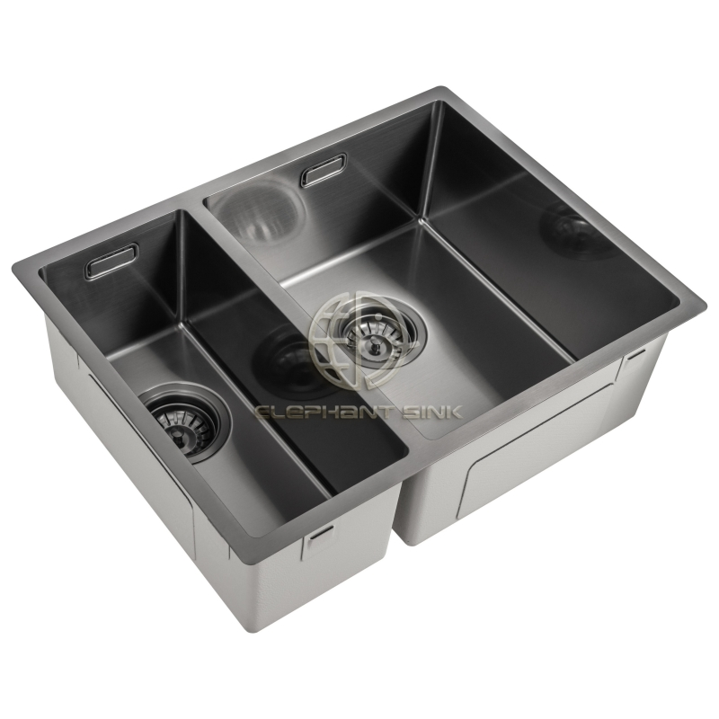 High Quality Double Bowl Sink with R10 Corner for Minimalist Kitchen PVD