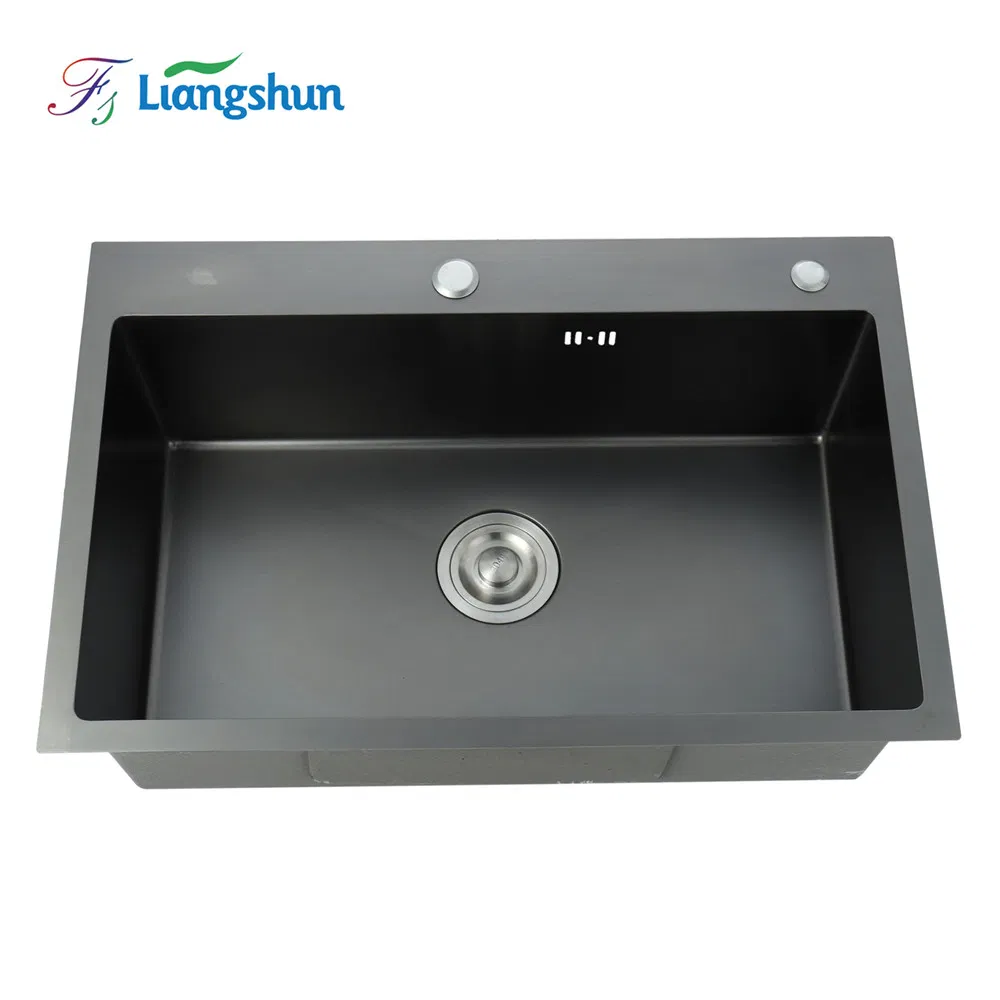 Modern Kitchen Sink Nano Black Single Bowl 201/304 Stainless Steel Kitchen Sink Undermount
