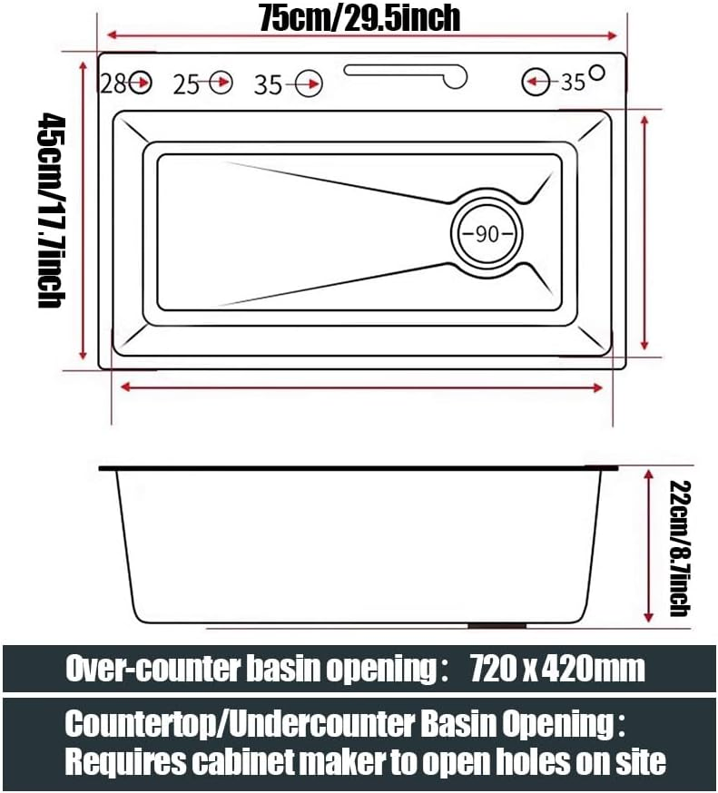 Double Waterfall Stainless Steel Kitchen Sink with Temperature Display Smart Piano Key