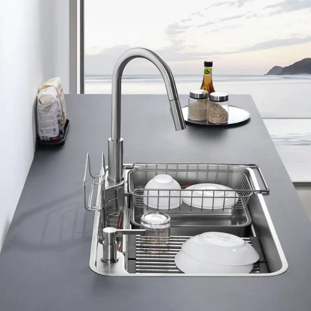 ODM/OEM Handmade Stainless Steel Large Single Bowl Multifunctional Countertop Luxury Kitchen Sink