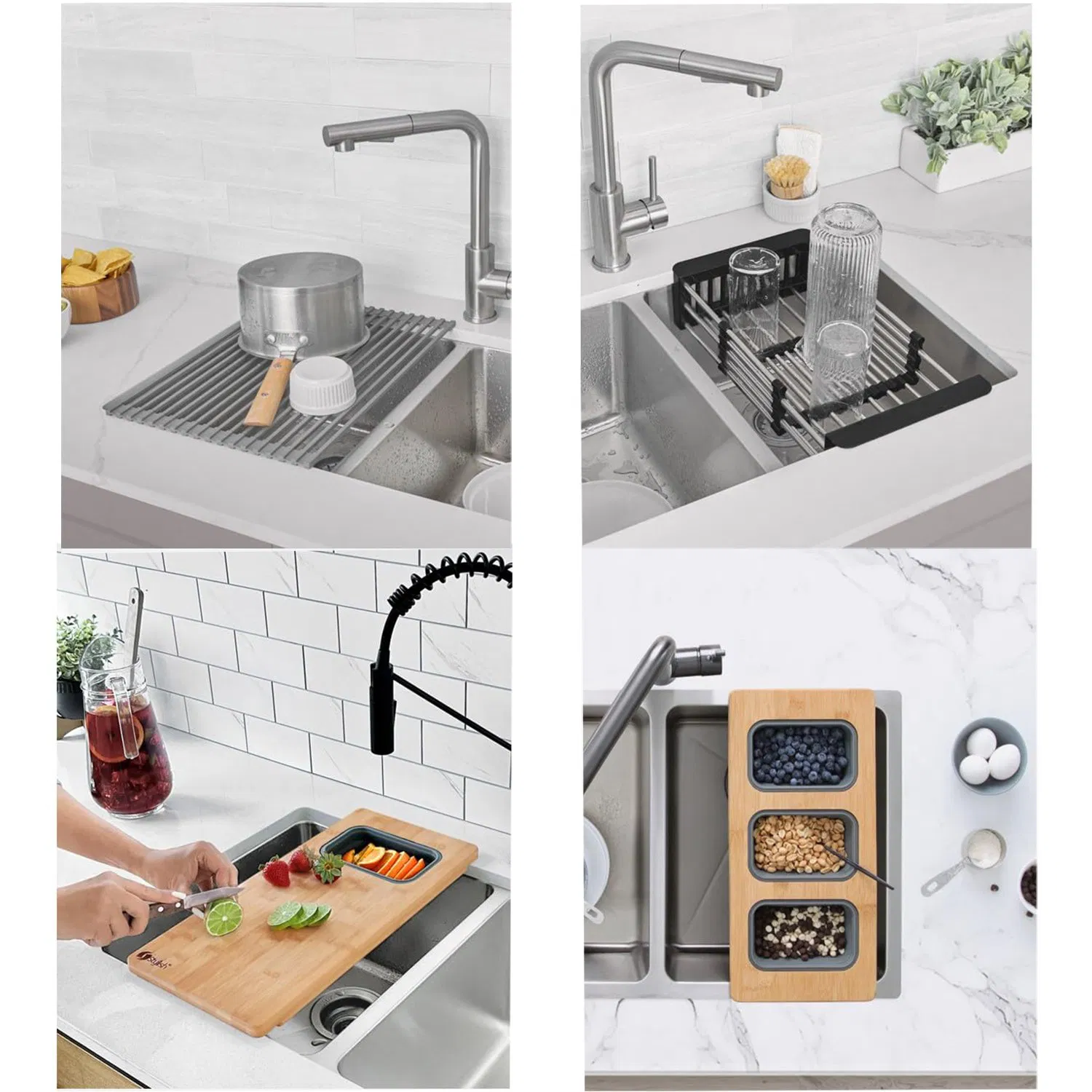 Factory Price Customization High Quality Top Mount Handmade 304 Stainless Steel Undermount Double Bowl Kitchen Sinks