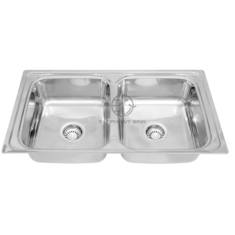 Premium Topmount Stainless Steel Double Bowl Kitchen Sink for Easy Installation