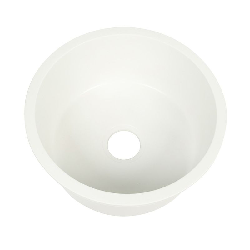 Small Granite Composite Kitchen Quartz Round Sink Single Bowl Undermount with Faucet