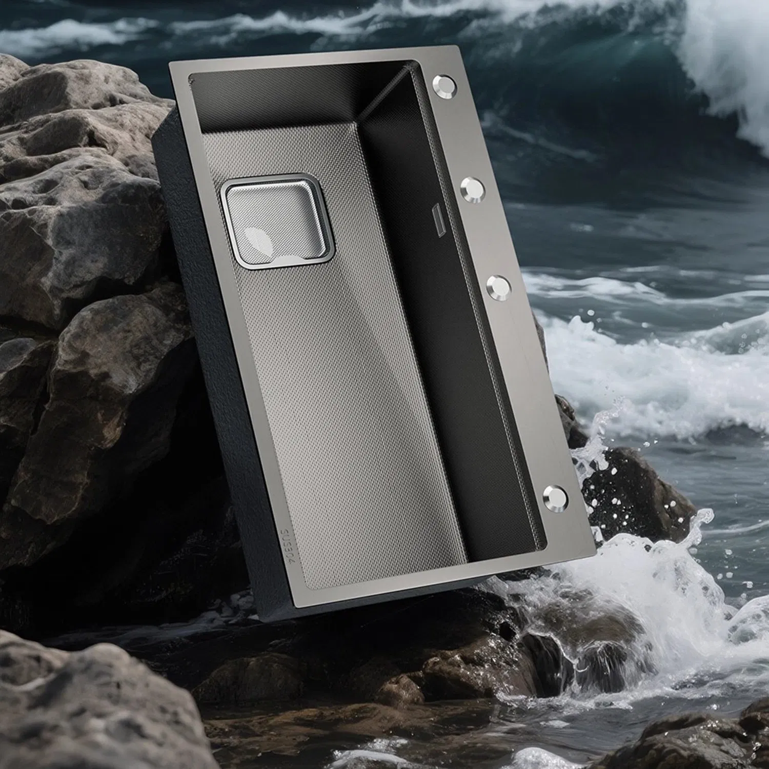 Modern Wholesale Black Single Bowl Handmade Stainless Steel Kitchen Sink with Faucet