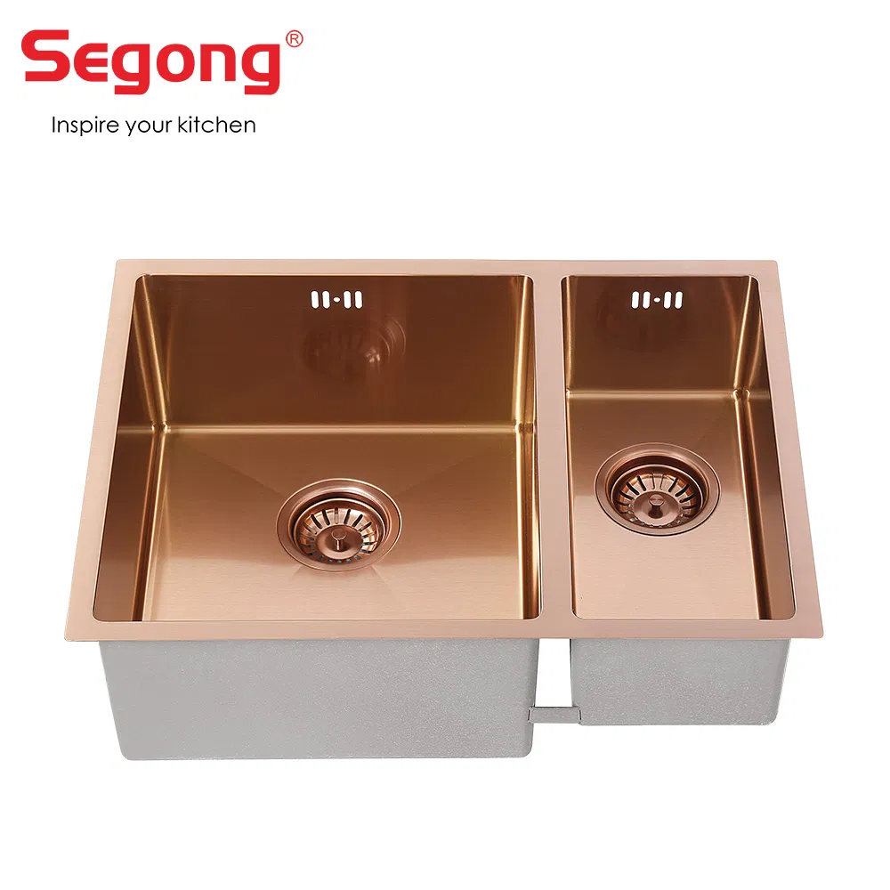 High Quality Duarable SUS304 Double Bowl Rose Gold Kitchen Sink