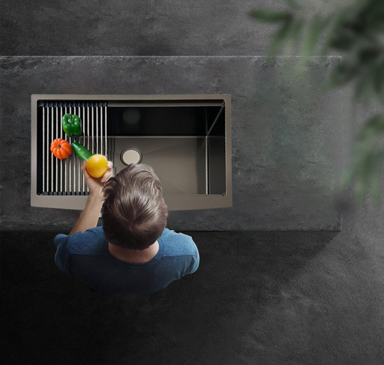 The Kitchen Sink Handmade Basin Rounded Corner Steps Single Pot Cross -Border Home Stainless Steel Single Slot Wash Basin