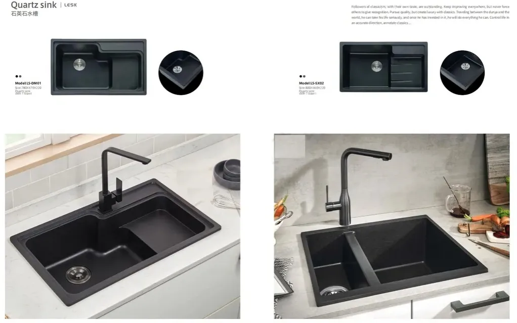 Black Granite Quartz Kitchen Sink 2