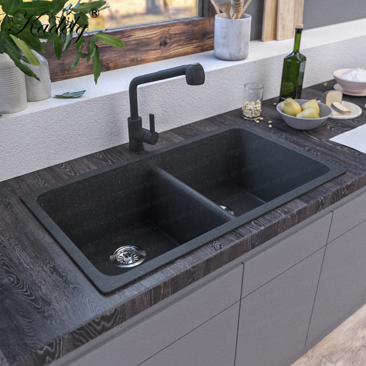 33 Inch Undermount Quartz Stone Double Bowl Kitchen Sink Lowes