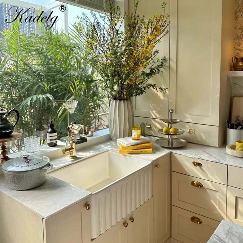 Modern Design 30 Inches White Single Bowl Farm House Sink Apron Front Ceramic Farmhouse Kitchen Sink