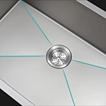 Kitchen Sinks Undermount Stainless Steel Single Bowl Undermount Kitchen Sink 16 Guage Large Under Counter Sink with Rounded Corner