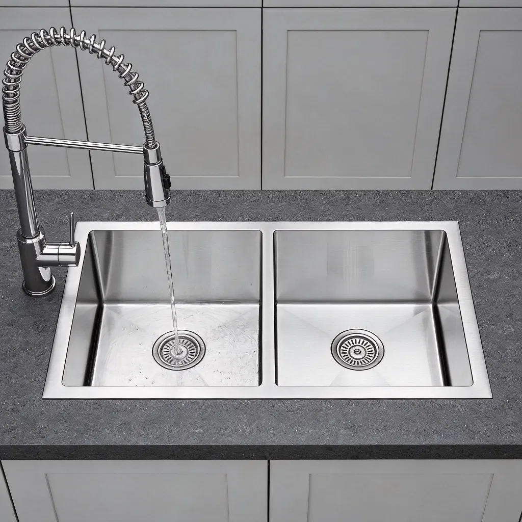 Customized Double Bowl Stainless Steel Kitchen Sink Handmade Sink