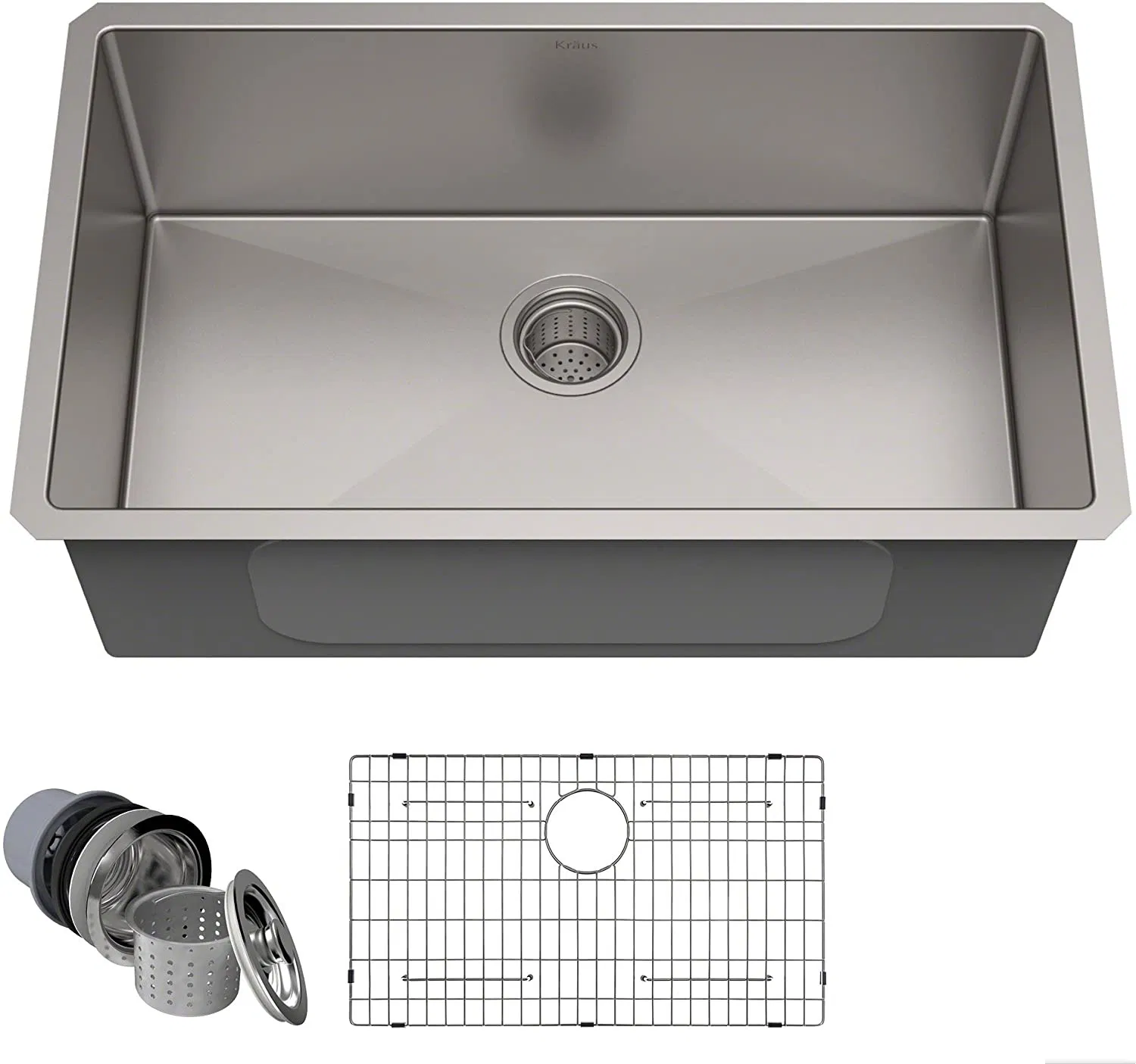 3mm Thickness Thickened Kitchen 304 Commercial Stainless Steel Sink Large Single Sink Undermount Stainless Steel Handmade Sink Kitchen Sink