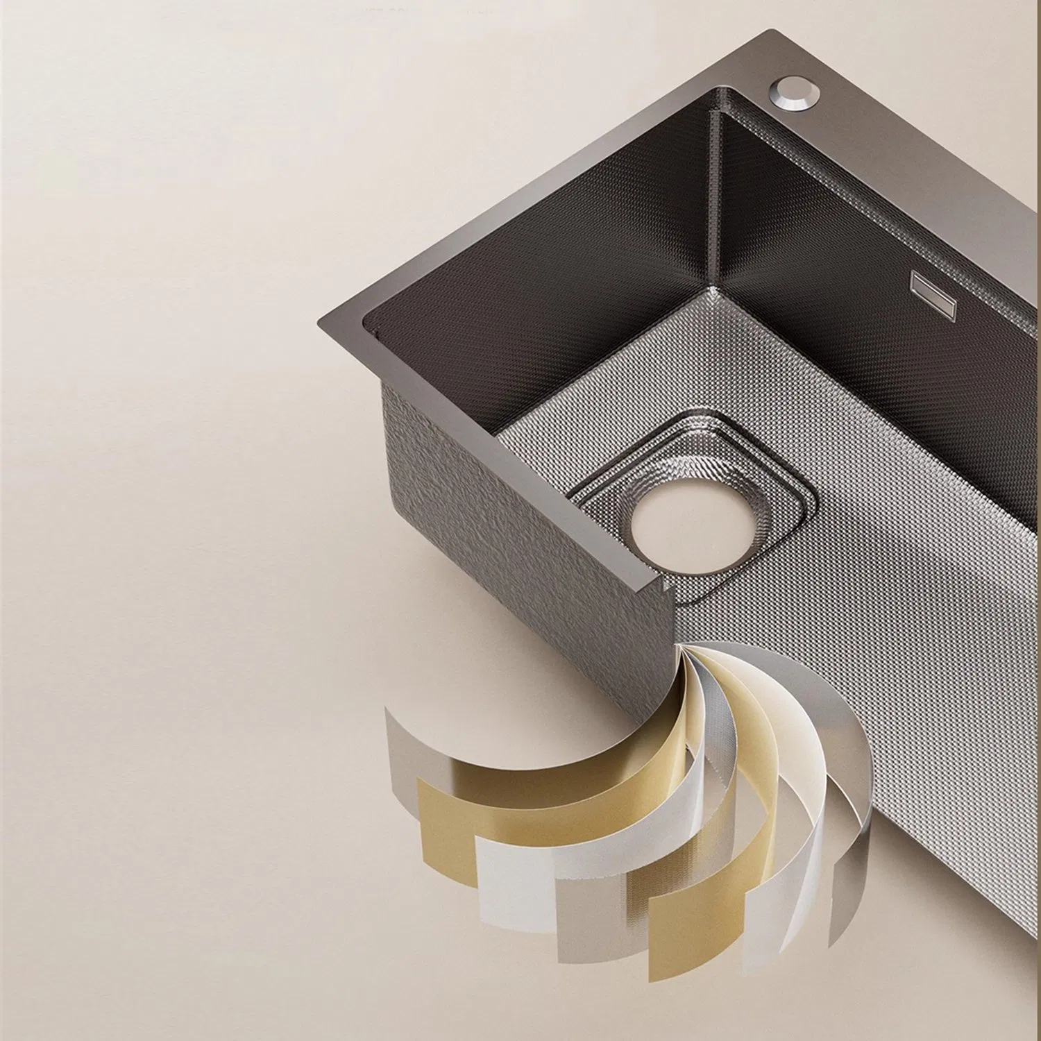 Modern Wholesale Black Single Bowl Handmade Stainless Steel Kitchen Sink with Faucet