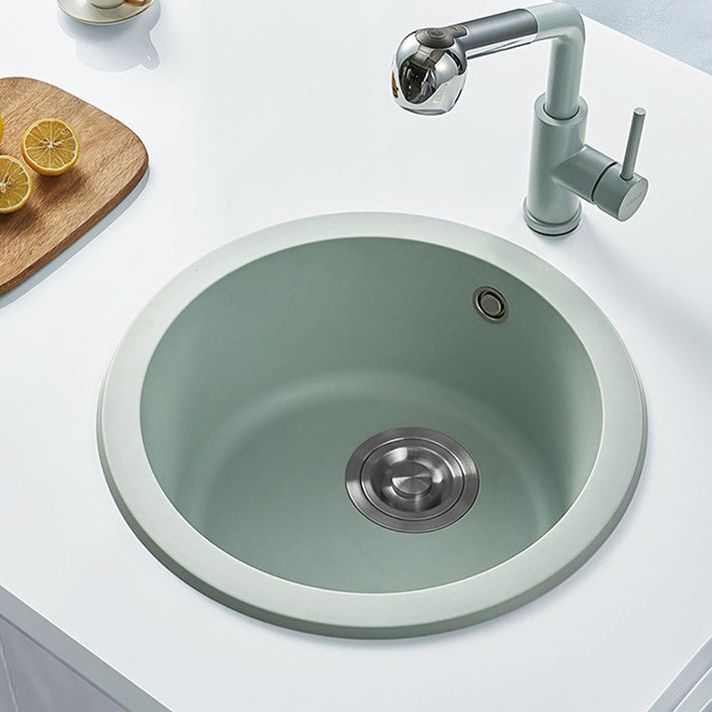 Compact Black Quartz Granite Composite Undermount Round Sink for Modern Kitchens