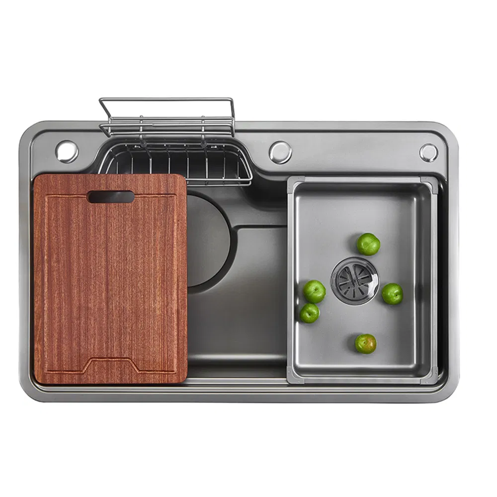 30-Inch Custom Stainless Steel Single Bowl Kitchen Sink with Rice Embossing Design