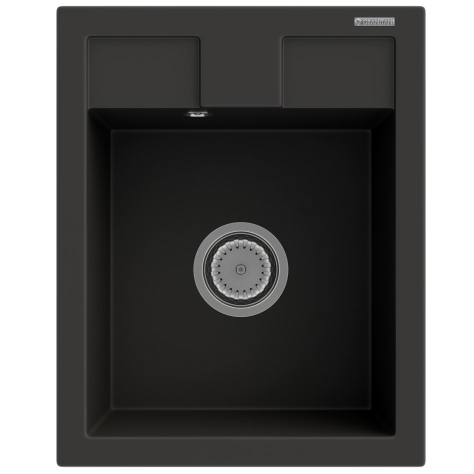 One-Piece Quartz Composite Sink with Square Design Drainer Granite High-Quality