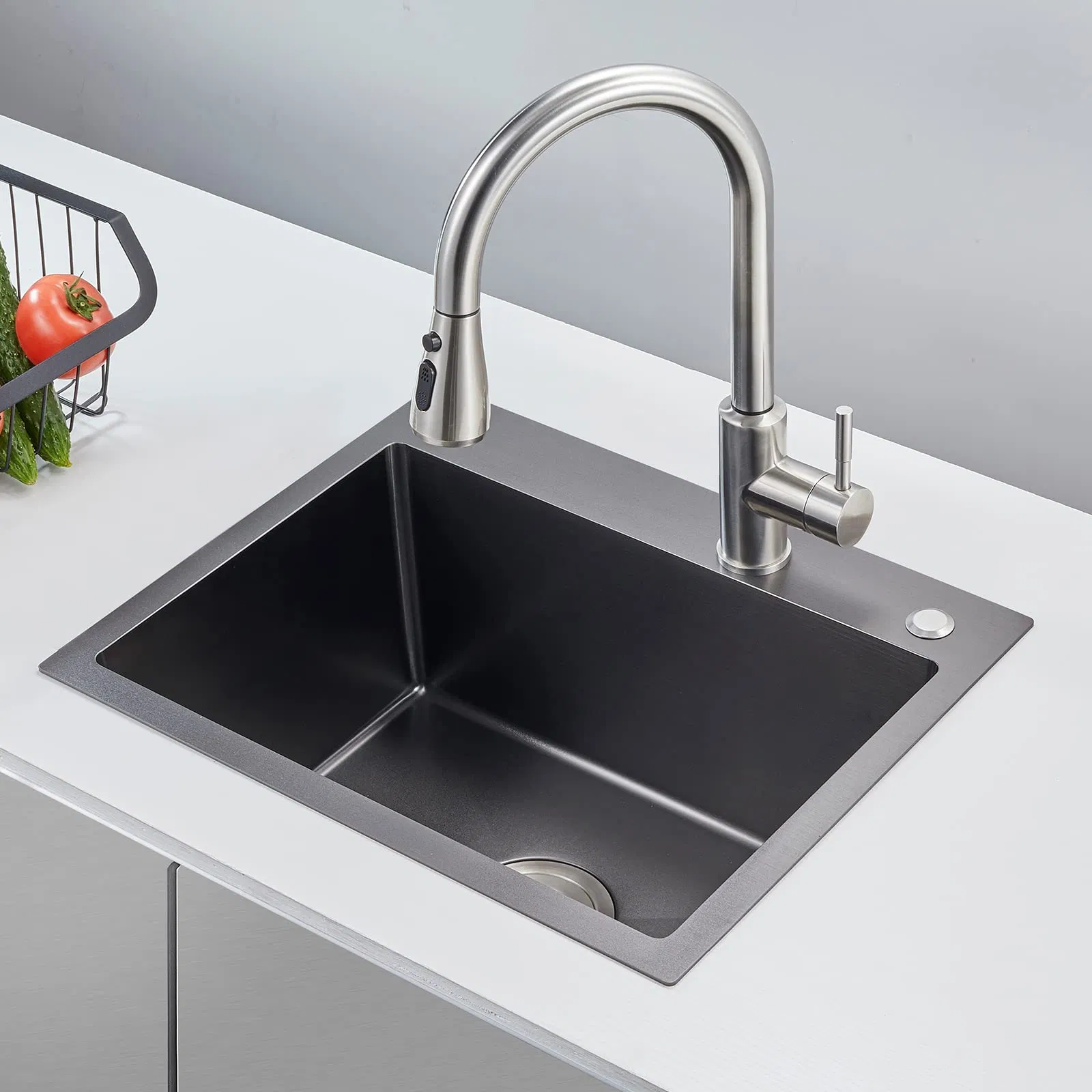 Farmhouse Workstation Sink with Multiple Accessories Drop in/Topmount Workstation Kitchen Sink with Sliding Accessories