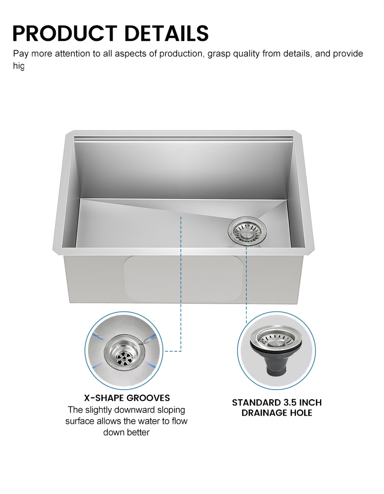 Stylish Undermount Kitchen Sink with R10 Rounded Corners Design