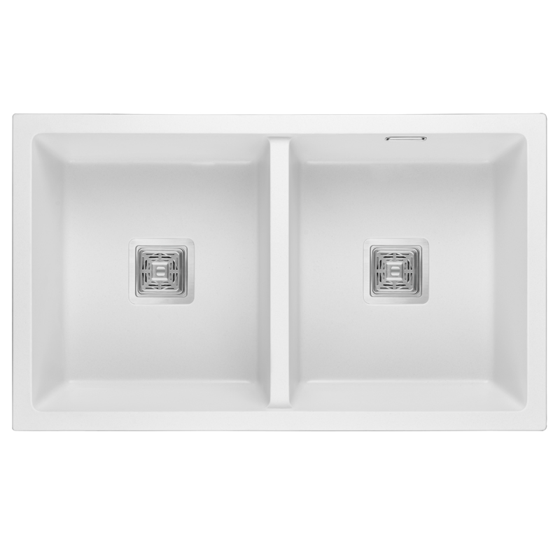 33" Double Single Bowl Undermount Quartz Stone Black Kitchen Sink