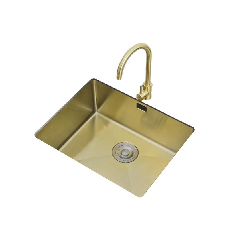 Customized Commercial Single Bowl Gold Stainless Steel Kitchen Sink, Farmhouse Sink