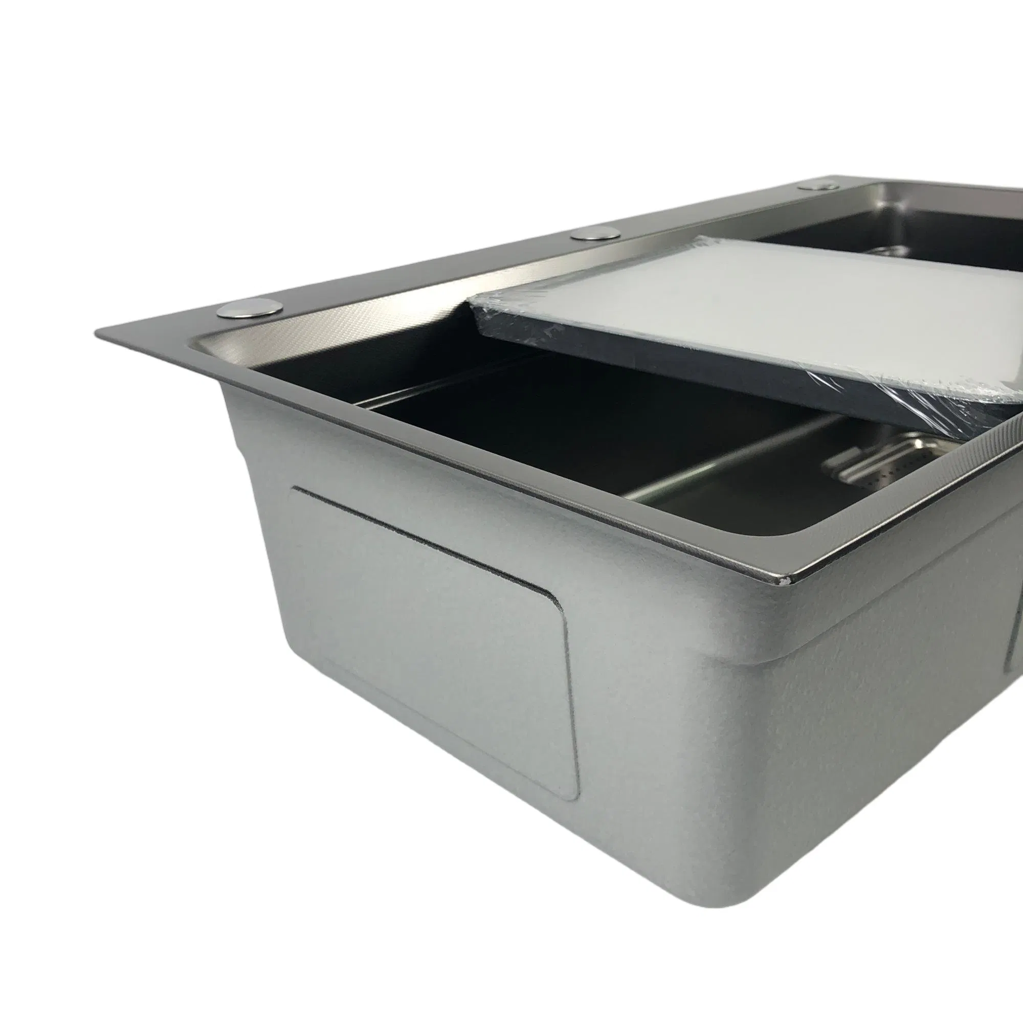 Wholesale Multifunctional Single Bowl Stainless Steel Handmade Kitchen Sink with Cutting Board
