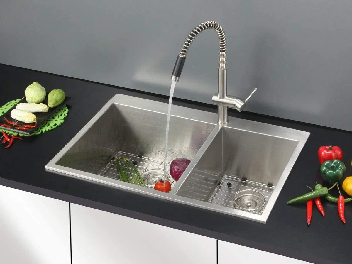 Drop-in 60/40 Double Bowl 16 Gauge 10-Radius Topmount Stainless Steel Kitchen Sink
