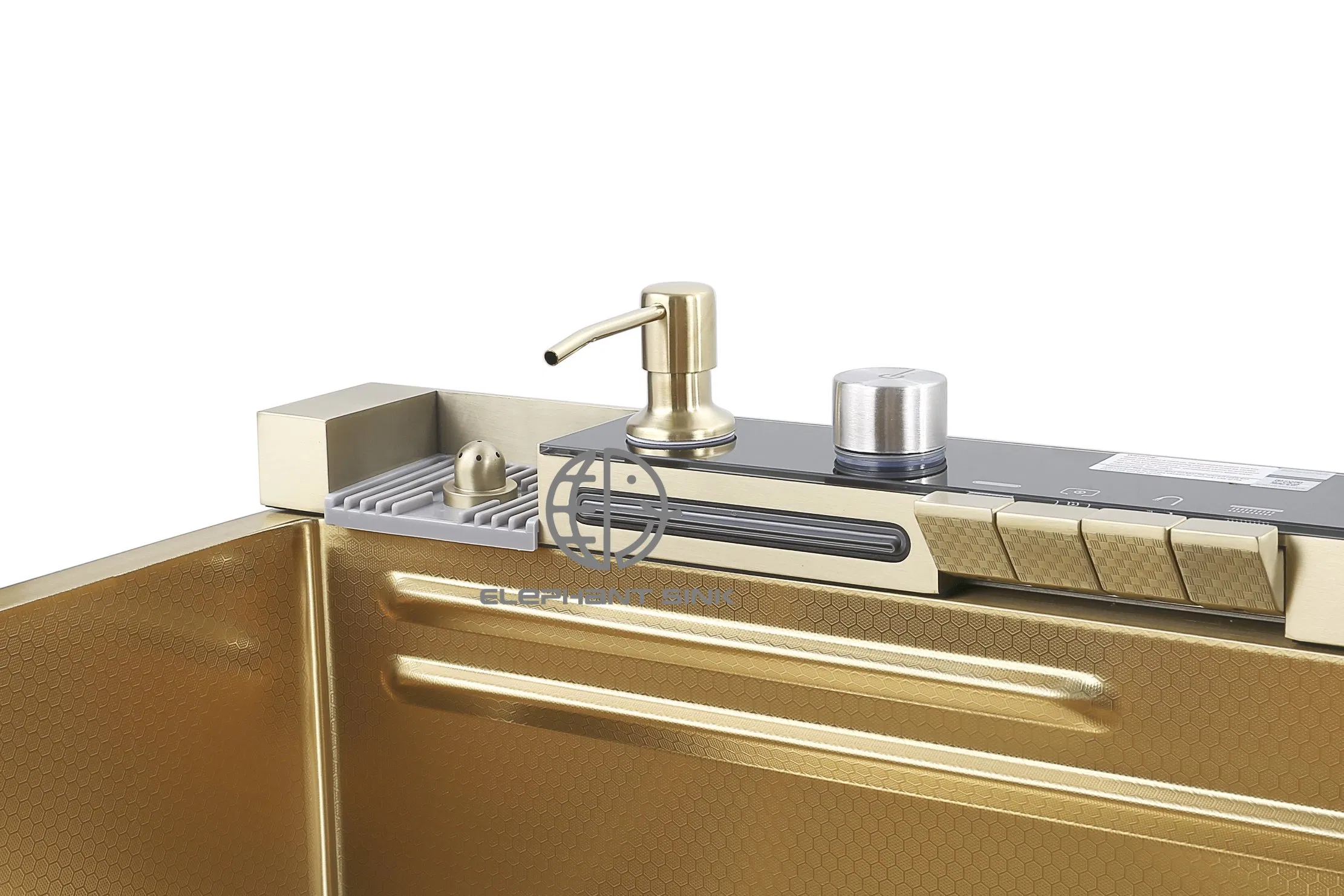 Premium Gold Stainless Steel Kitchen Sink with Digital Display