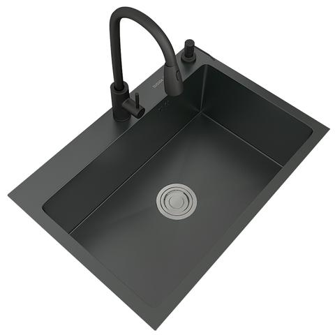 High-Quality 304 Stainless Steel Kitchen Sink with Integrated Drain Rack
