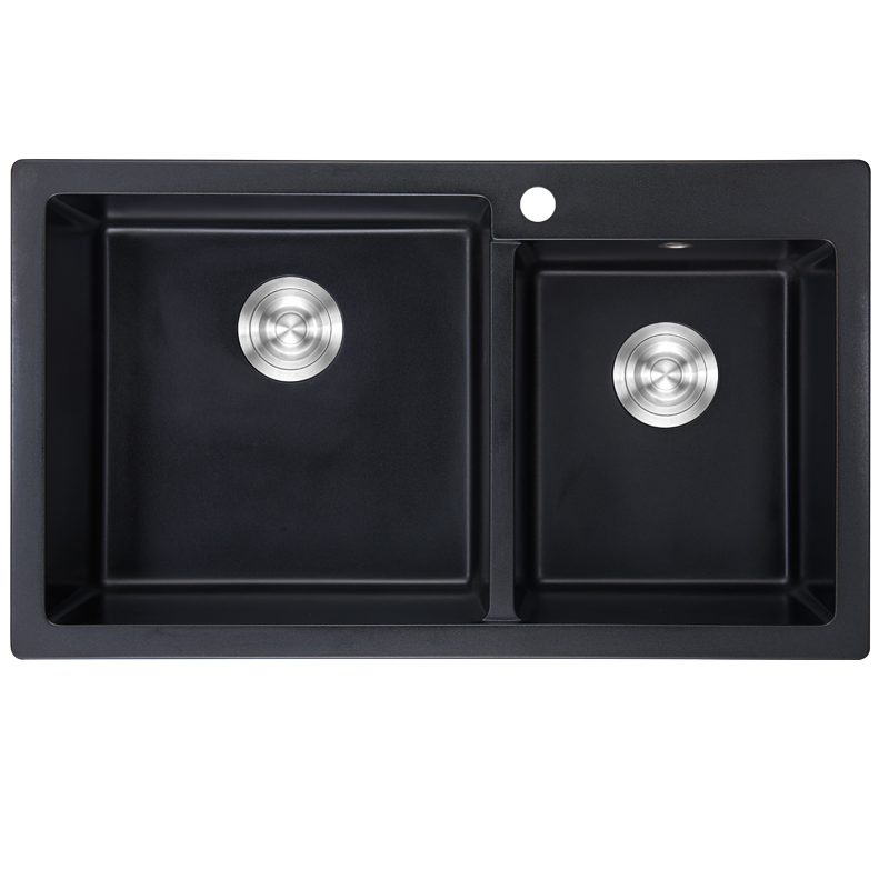 China Wholesale Quartz Stone Kitchen Sink Outdoor Farm Deep Double Bowl Wash Basin Apron Front Farmhouse Sink