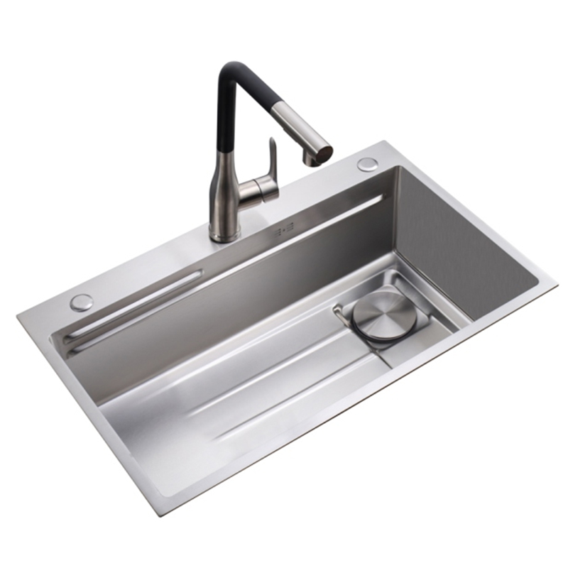 New Kitchen Sink Nano Silver Stainless Steel with Cutting Board Dishwashing Sink