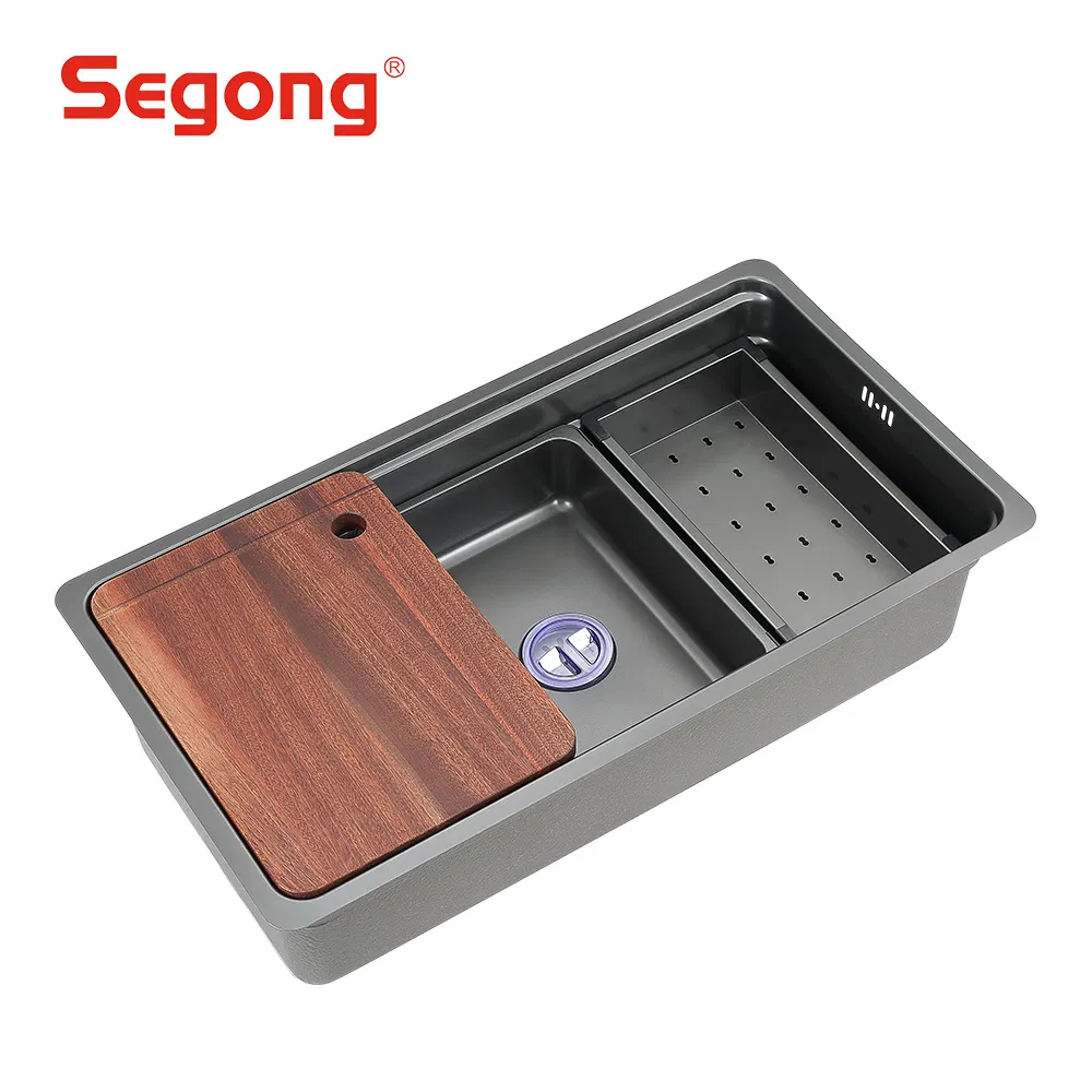 SUS 304 Multifunctional Kitchen Sink with Cutting Board and Sliding Bowl