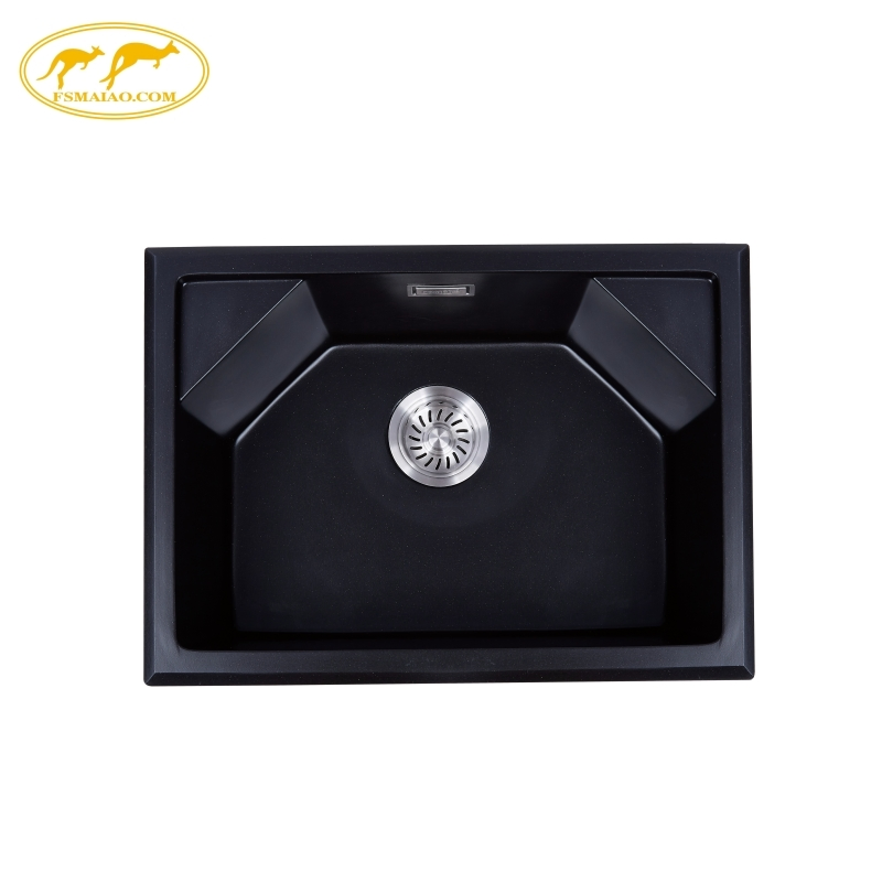 Smooth and Durable New Design Splash Prevention Polished Gloss Granite Composite Sink