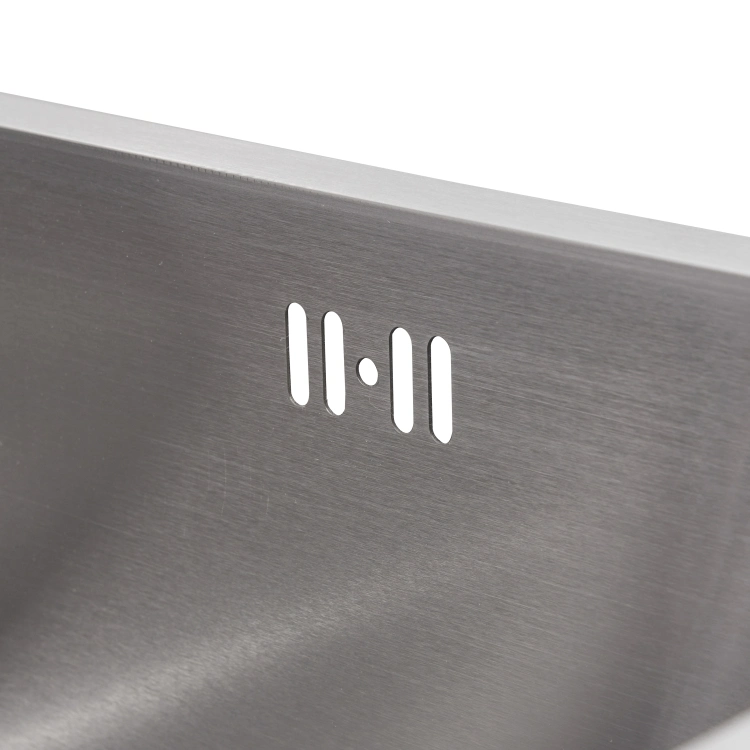 Above Counter Countertop Corner Sink 2 Two Double Bowl Kitchen Basin Cabinet Sink Stainless Steel with Drainboard