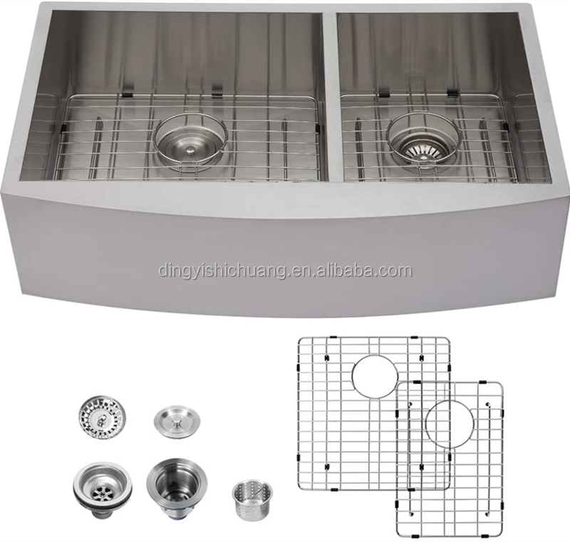 Farmhouse Apron Front Large Capacity Handmade Rectangular Kitchen Stainless Steel Sink