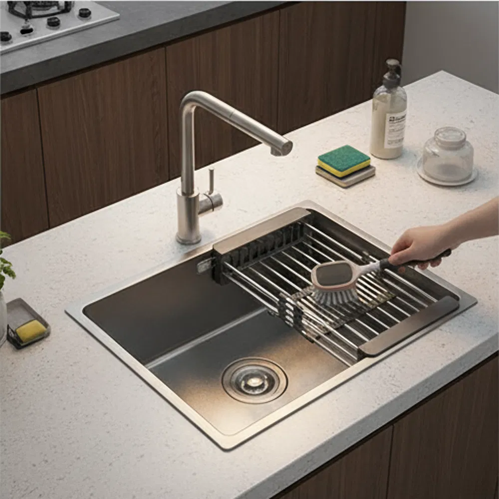 European Design High Quality 304 Stainless Steel Undermount Kitchen Press Sink