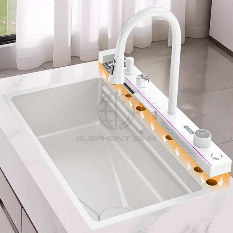 White Whale Multifunctional Stainless Steel Kitchen Sink Workstation with Cutting Board