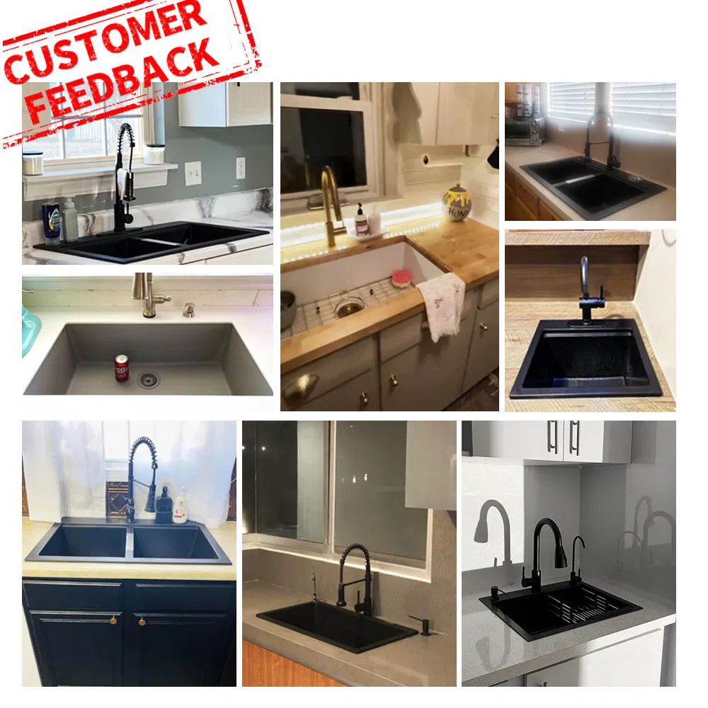 Granite Composite Kitchen Sink Single Bowl 31" Workstation Quartz Kitchen Sinks