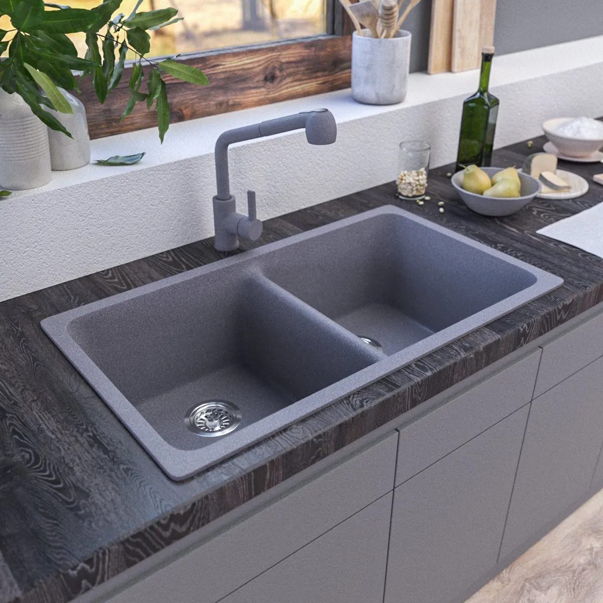 Premium Grey Kitchen Sink for Ice Cream and Dessert Lovers