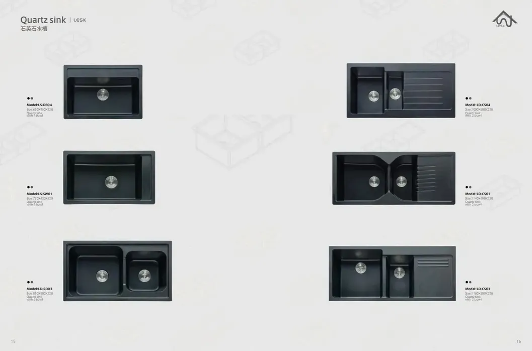 Black Granite Quartz Kitchen Sink 4