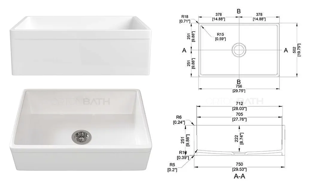Fireclay Apron Front Sink Dimension