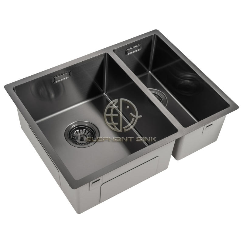 High Quality Double Bowl Sink with R10 Corner for Minimalist Kitchen PVD