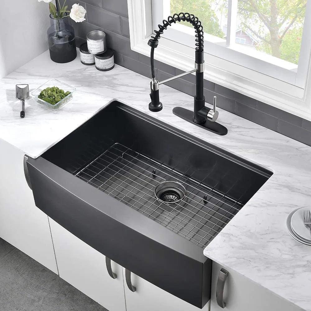 Factory Customization Farmhouse Apron Front Ledge Workstation Sink 16 Gauge 10 Inch Deep Single Bowl Stainless Steel Kitchen Sink