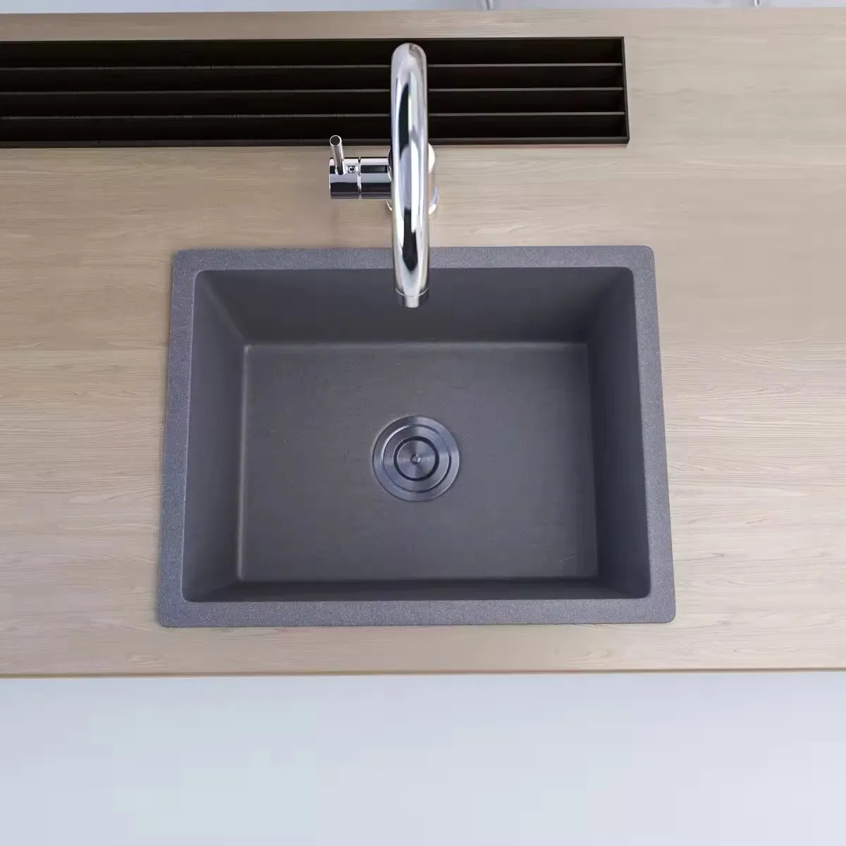 Small Granite Composite Black Kitchen Sink Quartz Undermount &amp; Top Mount Drop in Laundry Utility Square Sink