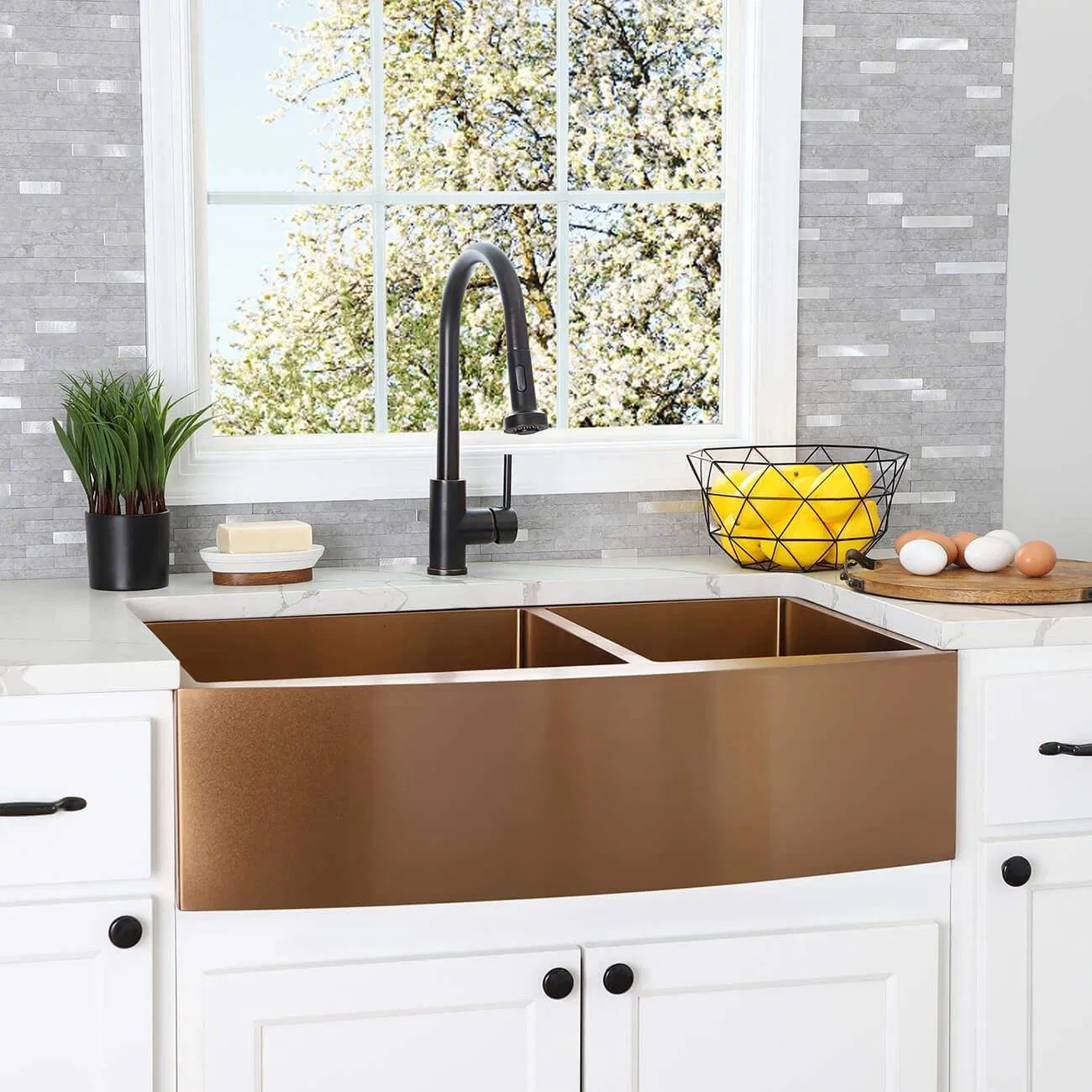 10060 Handmade 34" Zero Corner Radius Single Bowl Apron Front Kitchen Sink