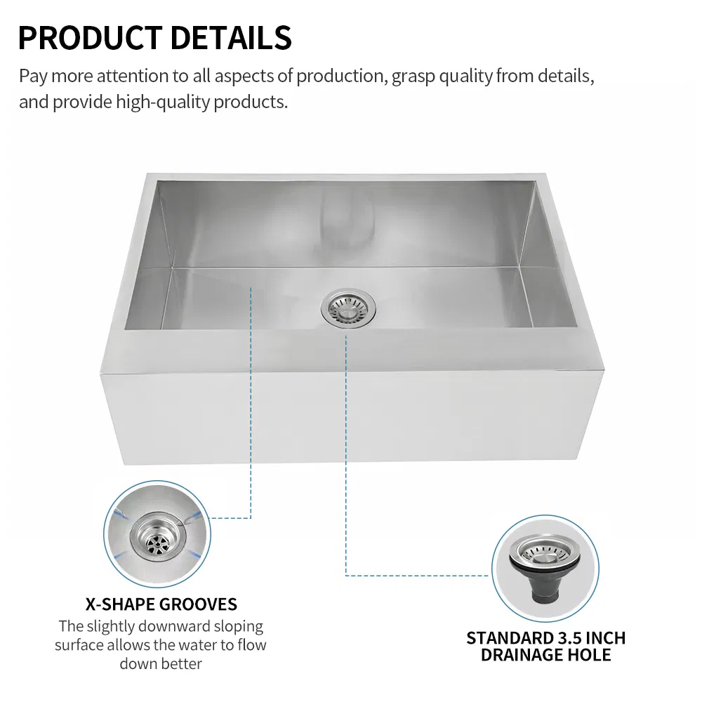 Apron-Front Workstation Low-Divide Double Bowl 50/50 Modern Farmhouse Kitchen Sink 16 Gauge Stainless Steel Handmade Sink