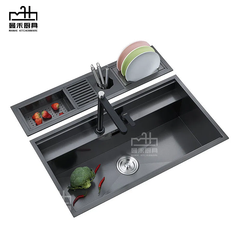 High-Grade Special Bar Multifunctional Stainless Steel Sink Combination with Multi-Purpose Storage and Draining Racks
